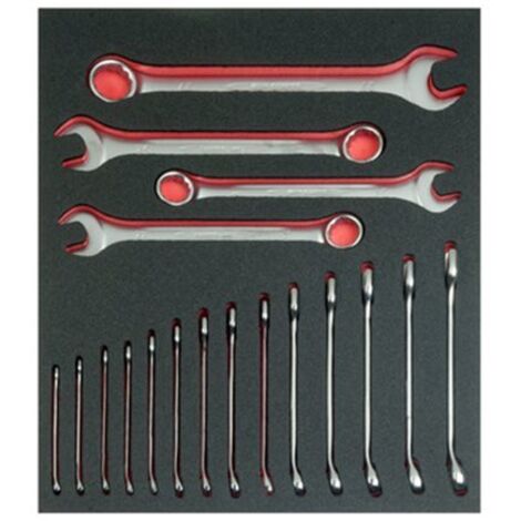 FOAM CON LLAVES COMBINADAS, 18 PZS - BAHCO