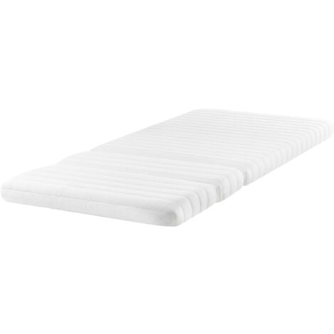 Foam Mattress for Extendable Bed 90 x 130/160/200 cm for Kids PU Foam Medium Firmness Removable Cover White CLEVER