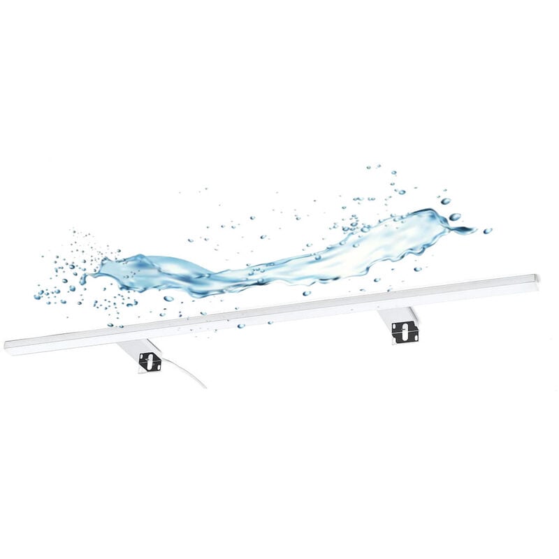 Applique pour miroir led Esther 80x2,9 cm 5700 k blanc, 10 w, IP44, chrome (ESTHER800NEW) - Focco