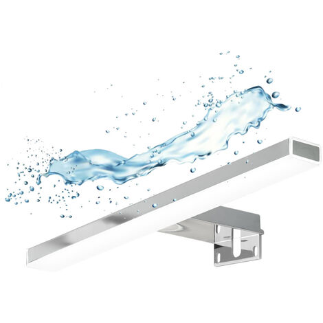 Focco Esther LED Spiegel Wandleuchte 28x2,9 cm 5700 K Weiß, 6 W, IP44, Chrom (ESTHER280NEW)