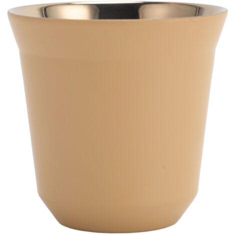 Focket Demitasse Edelstahlbecher, wiederverwendbarer Kaffeebecher, spülmaschinenfest, Hochglanzpoliert, für Zuhause (160 ml).
