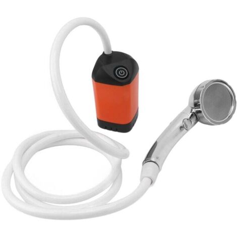 Focket Douche Portable, Douche électrique Portable Rechargeable pour Le Camping, Pompe de Douche de Camping réglable à 3 Vitesses avec Filtre pour Le Camping, la randonnée et Les Voyages (Oran