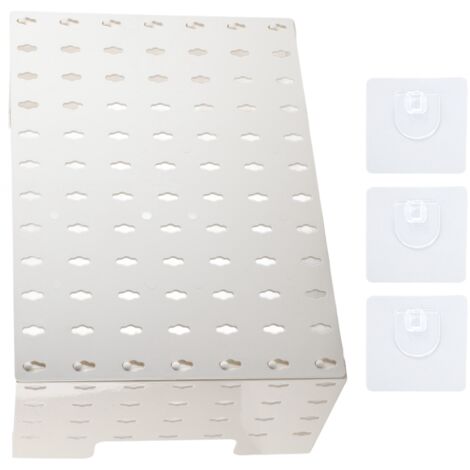 Fockety Organisateur Mural de Panneau perforé pour Couvercle de Tuyau de Chauffe-Eau à Gaz, Kit de Rangement D'outils de Panneau perforé avec Tampons Adhésifs, Kit D'organisateur Mural