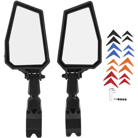 Fockety Rétroviseur UTV, Pince de 1,75 Pouces RÉGLABLE À 180 DEGRÉS RÉTROVISEUR UTV AVEC Large Plage de Visualisation Latiral Compatible AVEC RZR 800 900 1000 XP