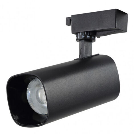 Foco carril 30w 4000k alfil negro 2700lm 36º orientable 330º regx19x7,5 cm