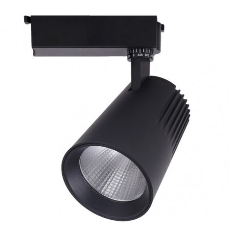 Foco carril 40w 6000k telma negro 3600lm 36º orientable 330º regx21x10,5 cm