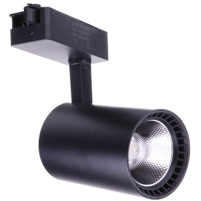 

Jandei Foco Led para carril de color negro, 30W 2700 lúmenes (= bombilla 225W), luz blanca fría 6000K, para tienda museo