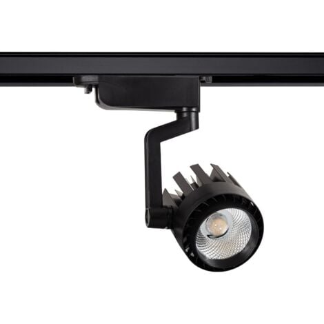 Foco LED Dora 30W Negro para Carril Trifásico