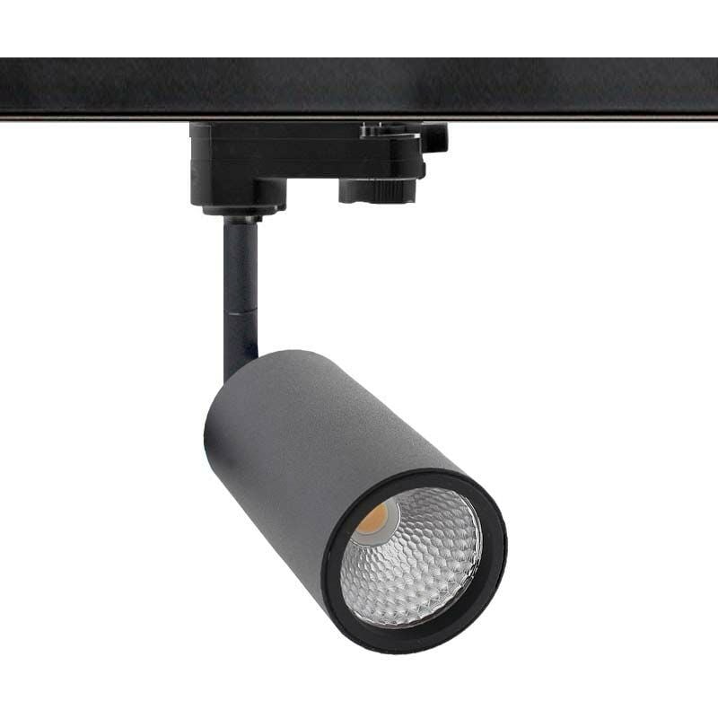 Mini spot sur rail monophasé CRONOLUX RAIL LED noir 9W, Blanc