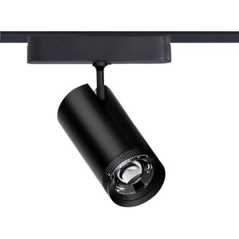 Foco carril SPOT SLIM 48V, 18W, 10-55º ajustable, negro, Blanco cálido