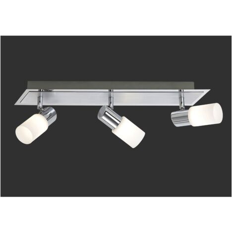 Foco Clapton 3 Spot Led Cromo Y Cristal Blanco L50 cm Trio Lighting