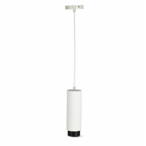 Foco colgante LED V-TAC GU10 con cuerpo de yeso blanco y base de metal negro