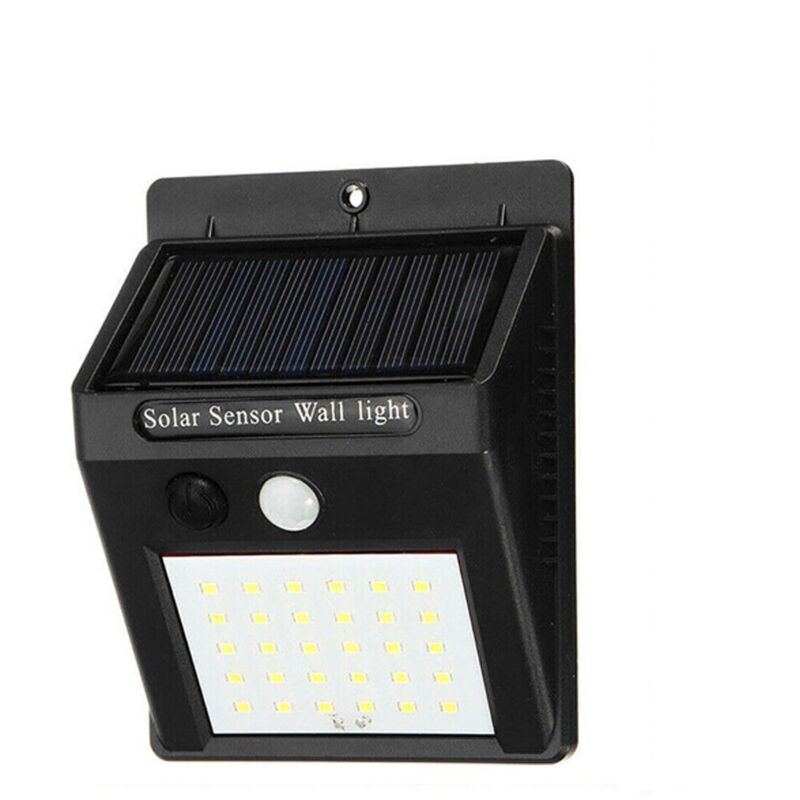 Foco De 30 Leds Con Panel Solar Recargable Sensor De Movimiento Externo