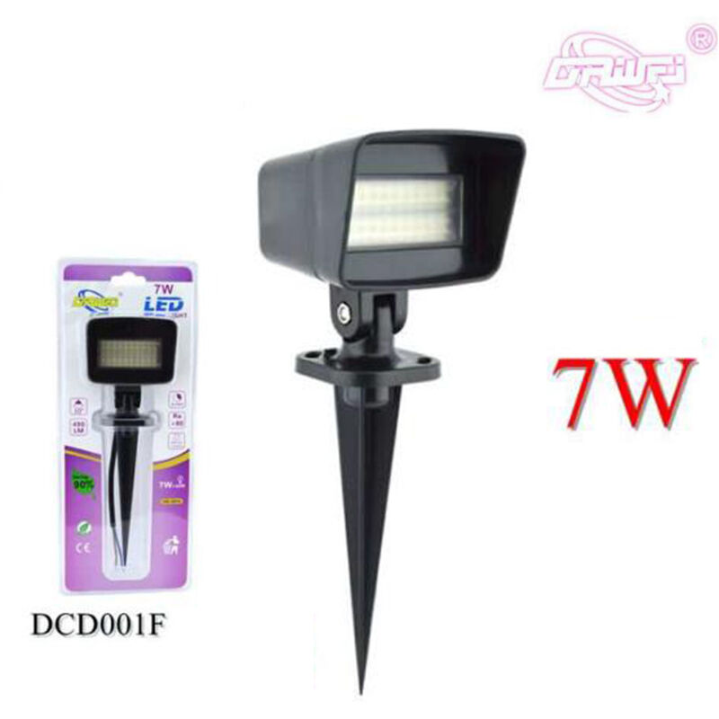 Foco de jardín exterior con 60 LED SMD, luz fría, 7 W, 490 lm, 6000 K