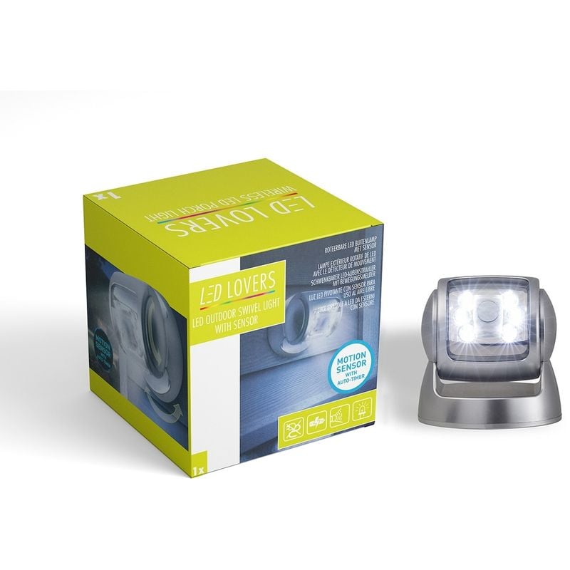 

Foco de Luz LED Giratorio con Sensor de Movimiento, color Gris