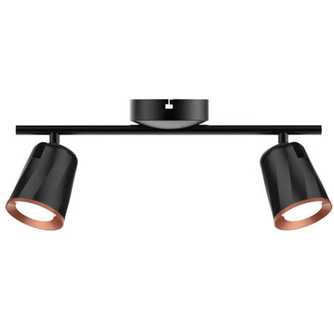 Foco de pared LED doble V-TAC de 12 W con cabezal orientable, negro, blanco natural, IP20