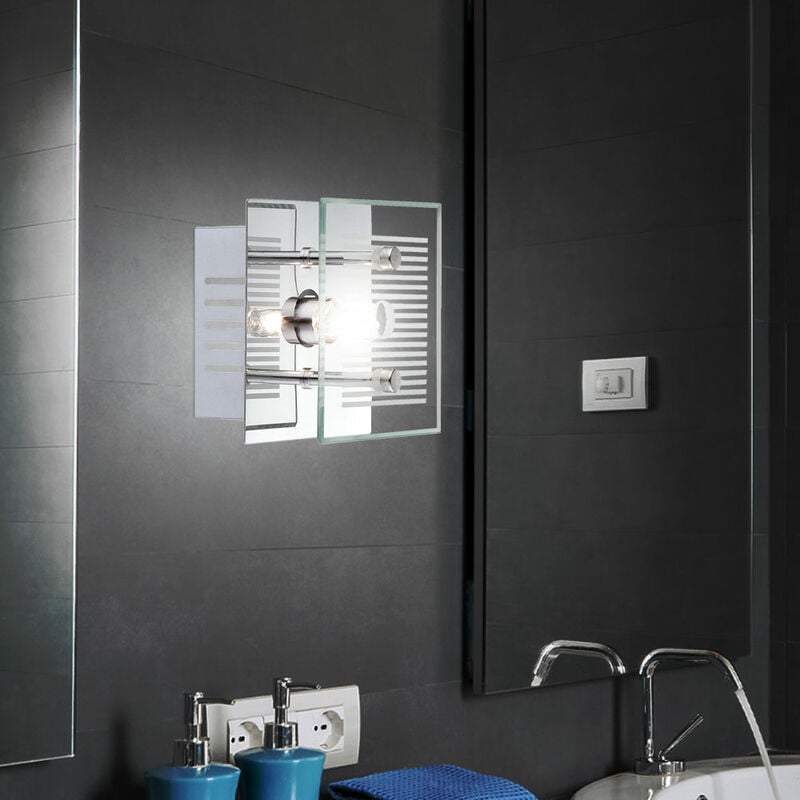 

Foco de pared lámpara de cromo salón comedor iluminación lámpara de cristal pasillo