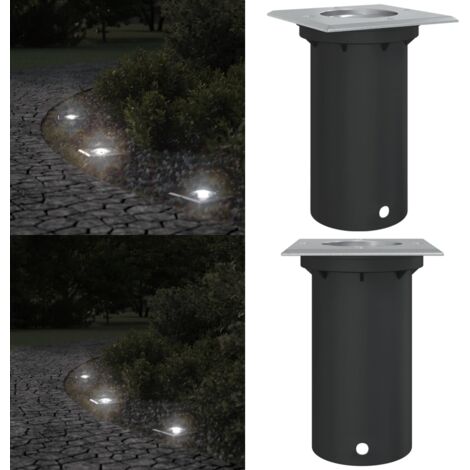 Foco de suelo de exterior cuadrado aluminio negro 10,5x10,5 cm - Foco de jardín - Iluminación exterior