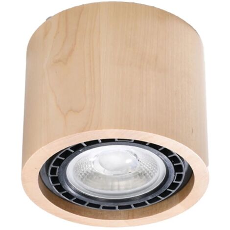 Foco de superficie Inreea 1 luz, madera natural