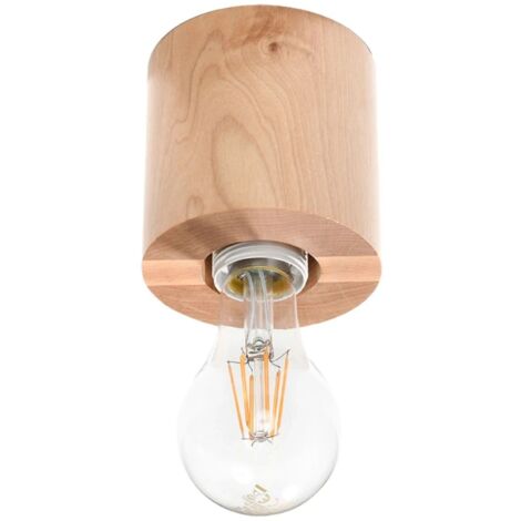 Foco de superficie Lion madera natural