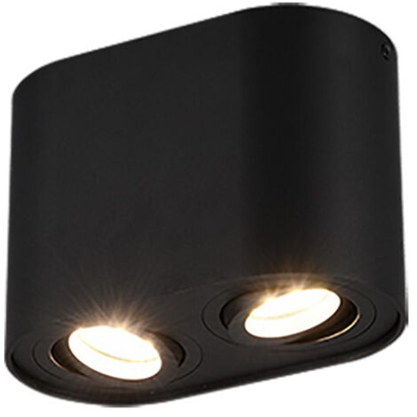 Foco de techo 2 focos GU10 orientables Cookie Black Trio Lighting