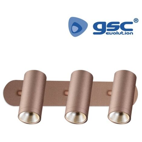 Foco de techo 3 elementos lineal GU10 Cobre GSC 202000003