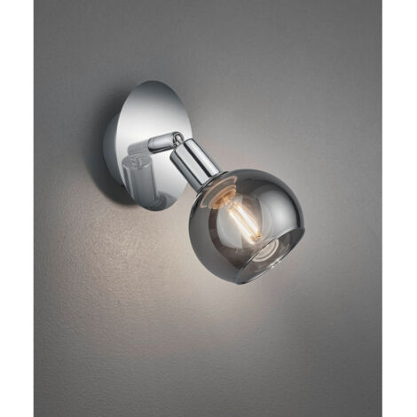 Foco de techo cromado con cristal ahumado de Trio Lighting