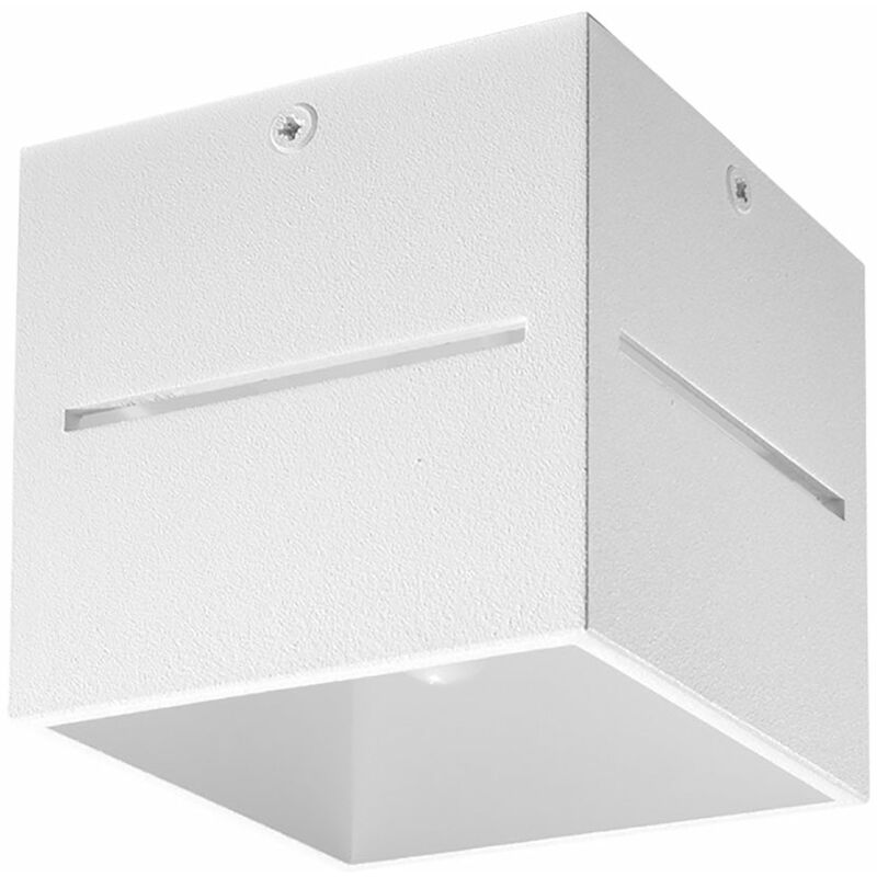 

Foco de techo cuadrado blanco, foco de superficie, pasillo, con efecto de luz de aluminio, 1x G9, L x H 10x10 cm