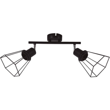 Foco de techo doble lineal Serie Bhani E27 Negro