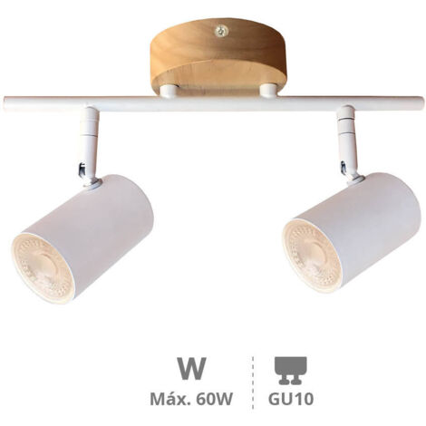 Foco de techo doble lineal Serie Rintela GU10 Blanco