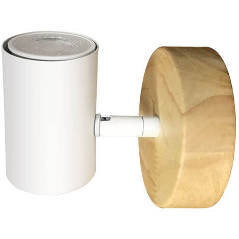 Foco de techo GU10Max.60W Madera-Blanco