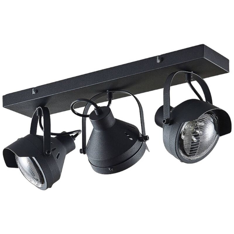 

Foco de techo Henega, negro, 3 brazos