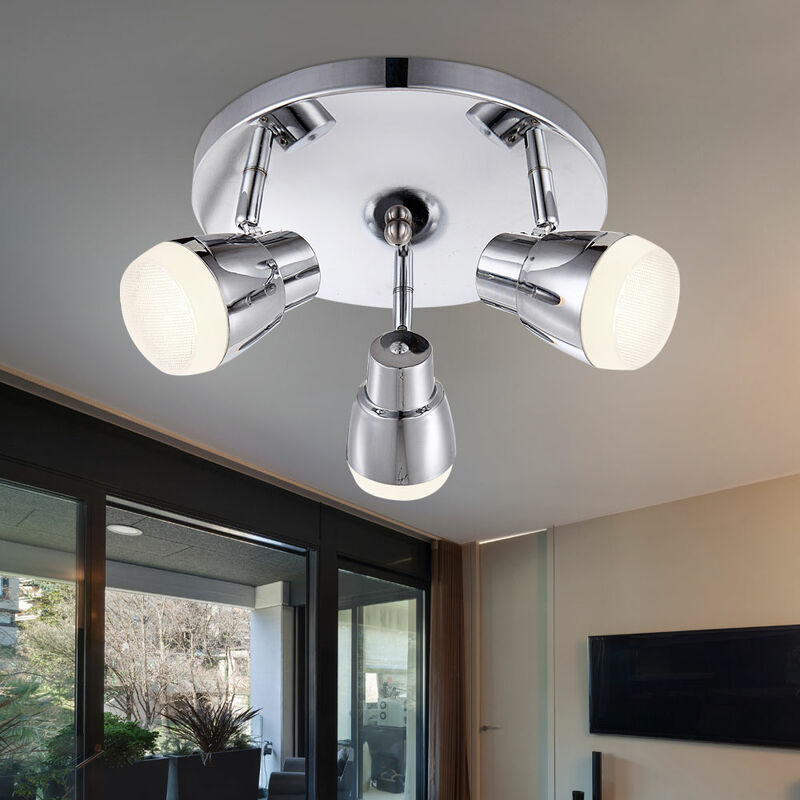 

Foco de techo LED de 15 vatios, foco móvil, cromado, acrílico satinado