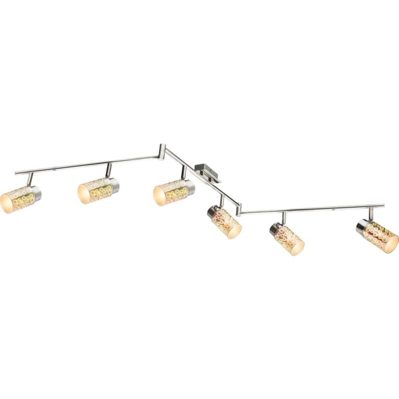 

Globo - Foco de techo LED con efecto 3D, barra de foco ajustable, lámpara de cromo para sala de estar, comedor 56124-6