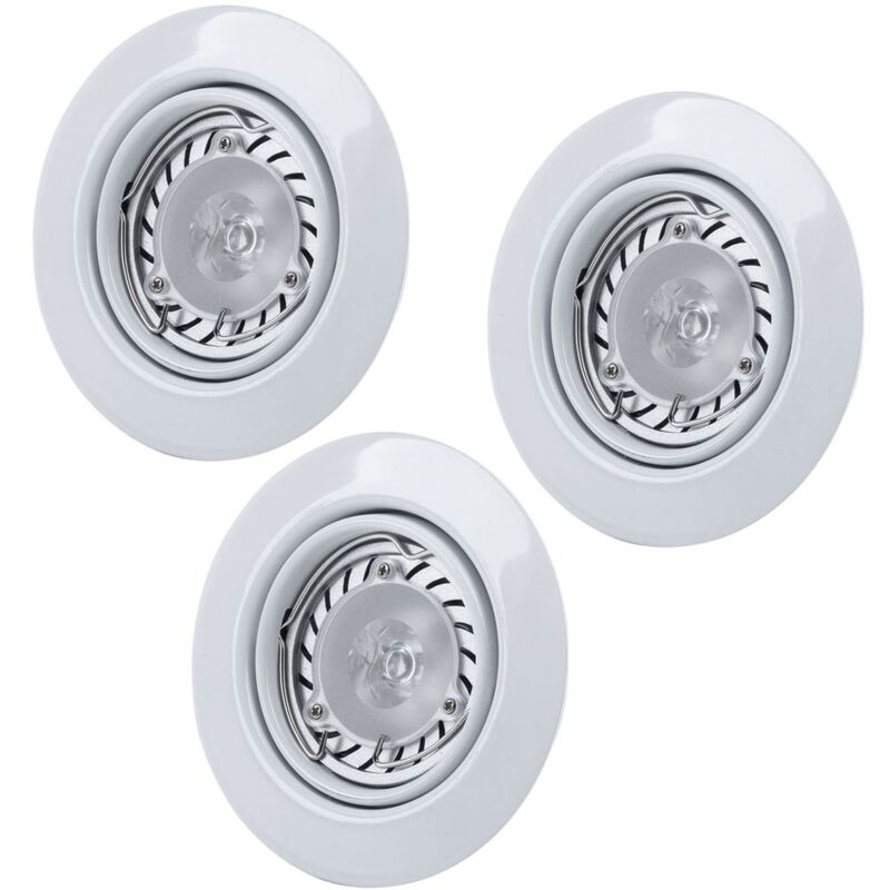 

Foco de techo LED encastrable giratorio, plafón de baño empotrable LED, en blanco redondo, IP44, 1x GU10 LED 3W 160Lm blanco cálido, FxH 9x8,7 cm,