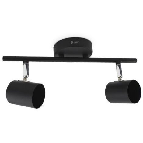 Foco de techo/pared doble lineal GU10 Negro orientable
