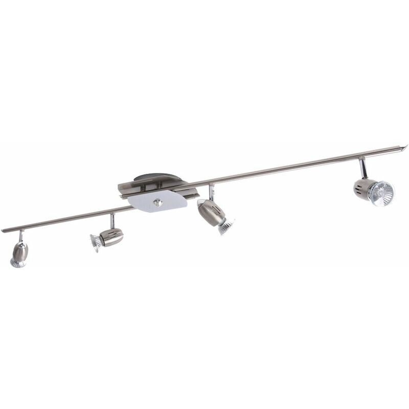 

Foco de techo con haz de luz para salón, lámpara de dormitorio, barra de punto plateada, ajustable Brilliant G16131 / 77