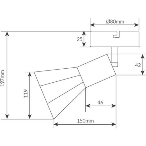 Foco de techo simple Serie Bhani E27 Negro