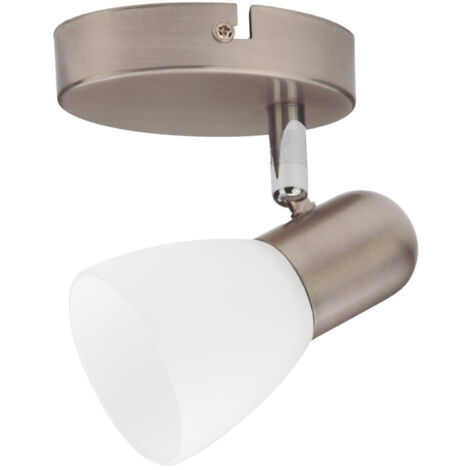 Foco de techo simple Serie Guimara E14 Níquel