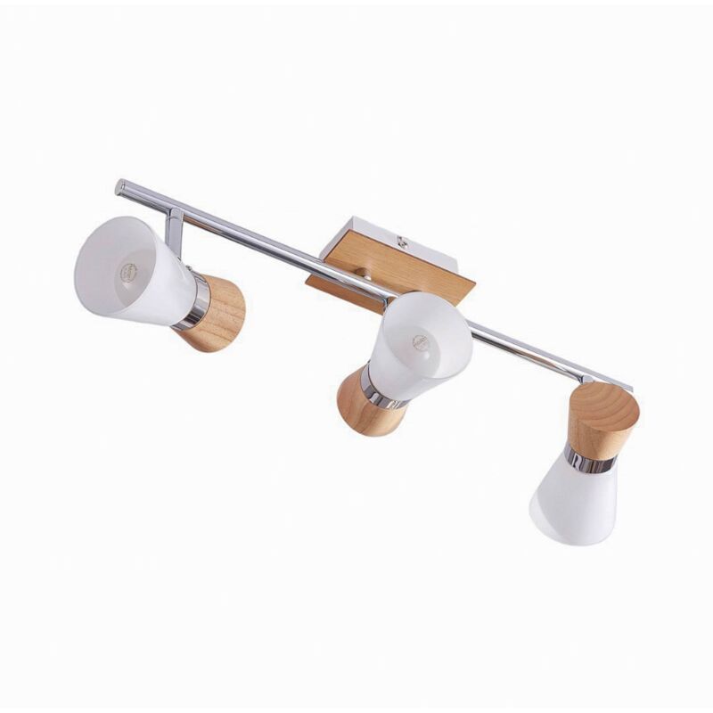 

Lindby - Foco de techo Vivica 3 brazos con piezas de madera