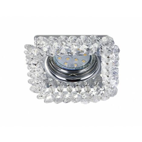 Foco Dolomite Empotrable 1xGU10 Cromo Con Kristallglas 10x10 cm Trio Lighting