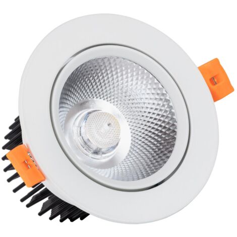 Foco Downlight LED 12W COB Direccionable Circular (UGR19) Blanco Corte Ø 90 mm