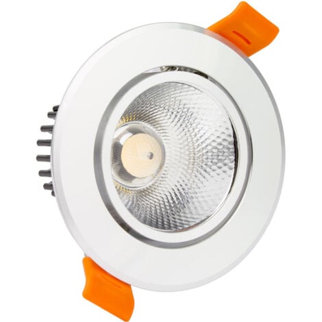 Foco Downlight LED 12W COB Direccionable Circular Plata Corte Ø 90 mm No Flicker 5000K Blanco Frío