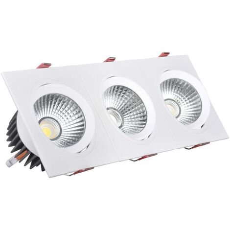 Foco Downlight LED 15W Rectangular Triple New Madison Corte 255x75 mm