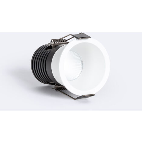 EFECTOLED Foco Downlight LED 7W Circular MINI Corte Ø 55 mm Regulable TRIAC Negro