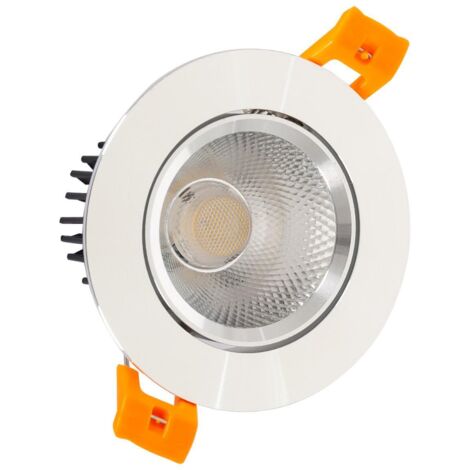 Foco Downlight LED COB Plata Direccionable Circular 7W en Blanco Neutro 4500K