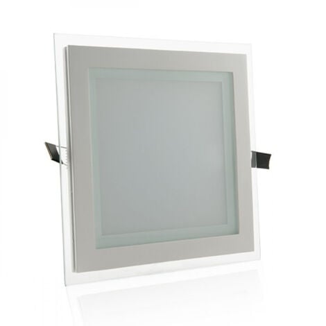 Foco Downlight LED Cuadrado LED con Cristal 200X200Mm 18W 1500Lm 30.000H | Blanco Cálido (HO-MB02-18W-CW)
