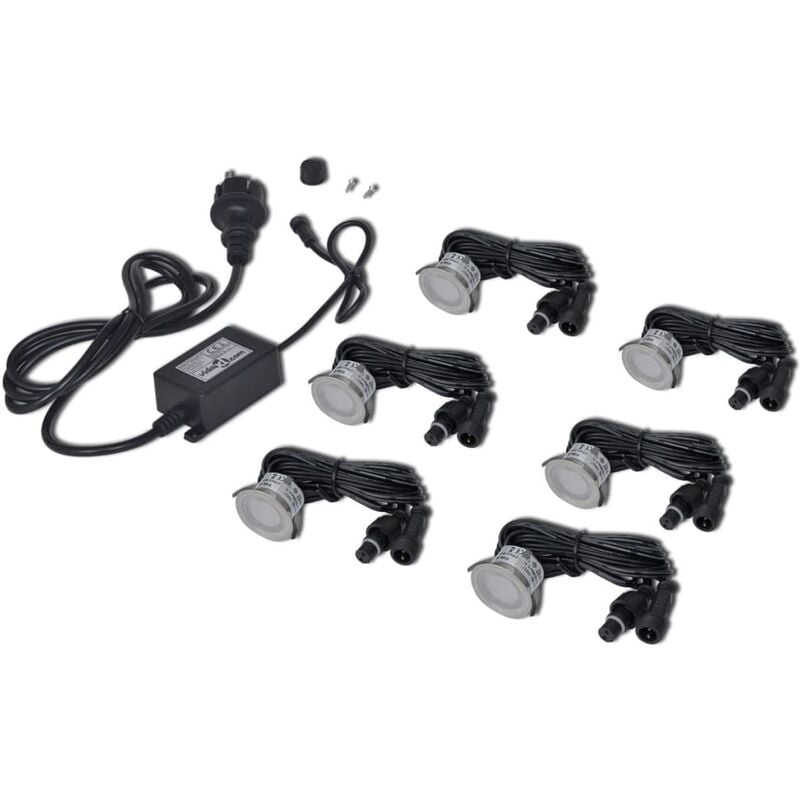 

Foco empotrable de exterior, color blanco cálido, 6 uds. - Negro