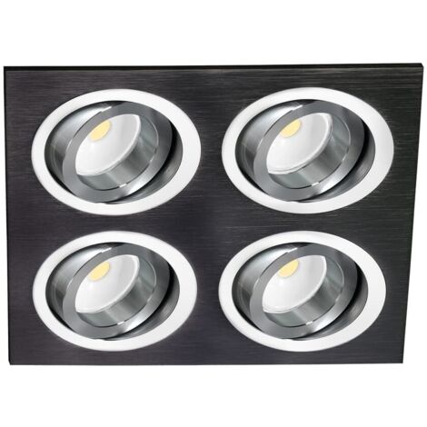 Foco empotrable Helium (cuatro luces)  Negro