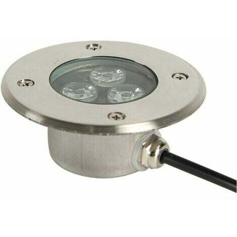 Foco empotrable LED de 3 W muy fino para terraza exterior, IP68, resistente al agua, cuerpo de acero inoxidable, foco LED empotrable para aceras, terrazas, jardines y parques.